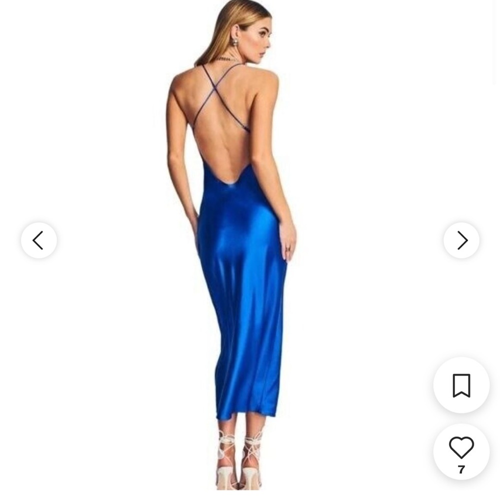 Revolve | SER.O.YA Rowan Silk Maxi Dress in Royal Blue - Picture 2 of 7